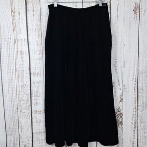 Vintage 70s JOHN MEYER 12 Black Velvet Maxi Skirt Gothic Victorian Dark Romantic